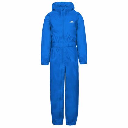 Trespass Kids Waterproof Rain Suit Button in Blue