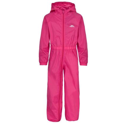Trespass Kids Waterproof Rain Suit Button in Gerbera