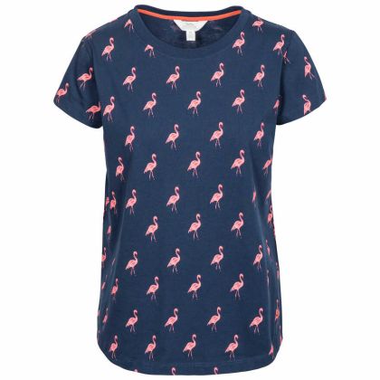 Carolyn Women's Printed T-Shirt in Navy, Front view on mannequin
