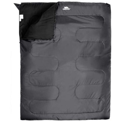 Catnap 3 Season Double Sleeping Bag in Grey, Close up zip open