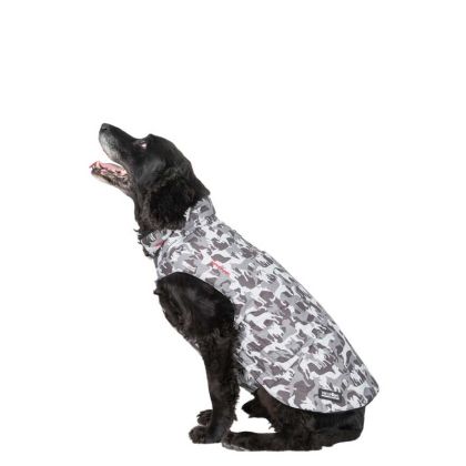 Trespaws Medium Camo Dog Printed Raincoat in Grey Charly