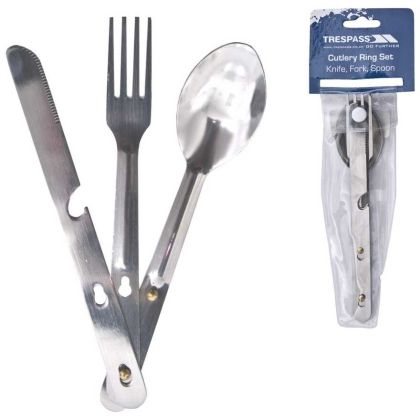 Trespass Lock and Clip Cutlery Set in Assorted