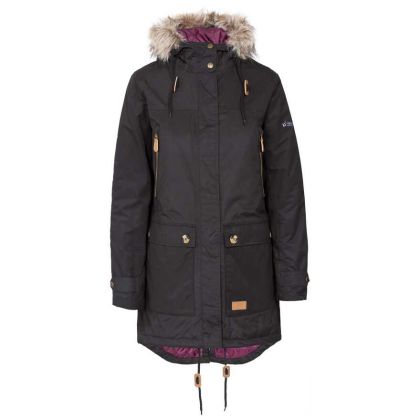 Trespass Womens Waterproof Parka Jacket Clea in Black