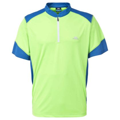 Dudley Men's 1/2 Zip Active T-shirt in Neon Green, Front view on mannequin