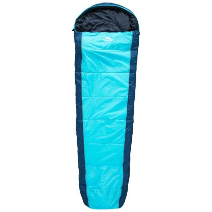 Echotec 4 Season Blue Hollowfibre Sleeping Bag in Blue, Fastening detail of sleeping bag