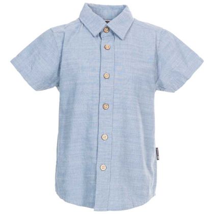Exempt Kids' Short Sleeve Shirt in Blue, Front view on mannequin