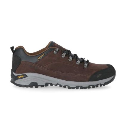 Falark Men's Vibram Walking Shoes in Brown, Outside view of footwear