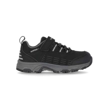 Harrelson Kids' Waterproof Walking Shoes in Black, Outside view of footwear