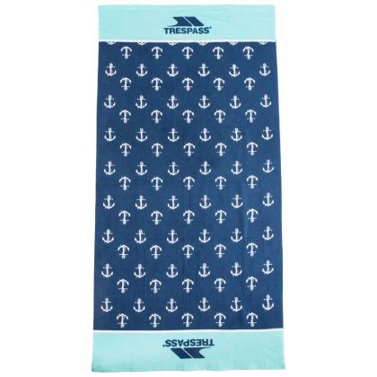 Hightide Printed Beach Towel in Blue, Front view