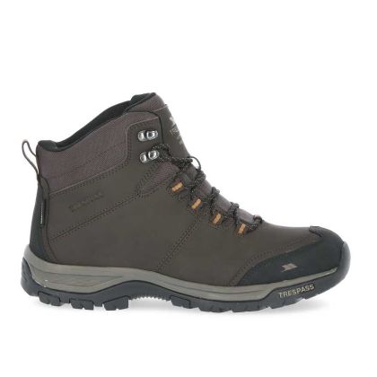 Hiram Men's Waterproof Walking Boots in Brown, Outside view of footwear