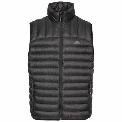 Hoppers Men's Lightweight Down Gilet in Black, Front view on mannequin
