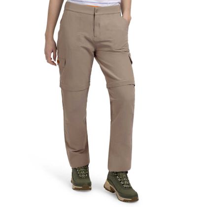 Womens Walking Trousers Krystyna In Vintage Khaki, Front view on mannequin