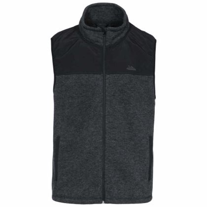 Leafminer Men's Gilet Fleece in Black, Front view on mannequin