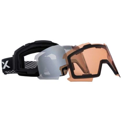 Magnetic DLX Changeable Lens Ski Goggles - BLX, Front view