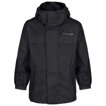 Trespass Kids Waterproof Packaway Jacket in Black 