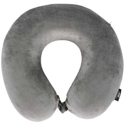 Memory Foam Travel Pillow in Grey, Front view