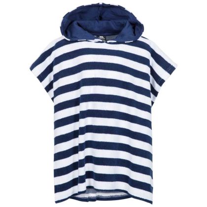 Trespass Kids Towelling Beach Poncho Oarfish in Navy Stripe