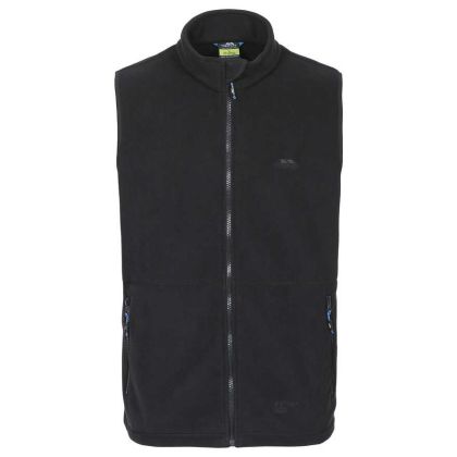 Othos II Men's Fleece Gilet Jacket in Black, Front view on mannequin