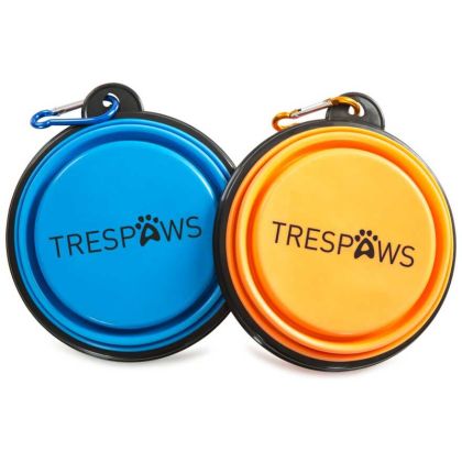 Sippy Trespaws Collapsible Dog Bowl Twin Pack in Assorted, Front view