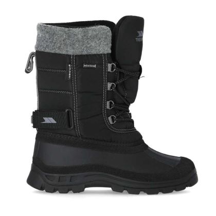 Strachan Youth Boys' Lace Up Snow Boots in Black, Outside view of footwear