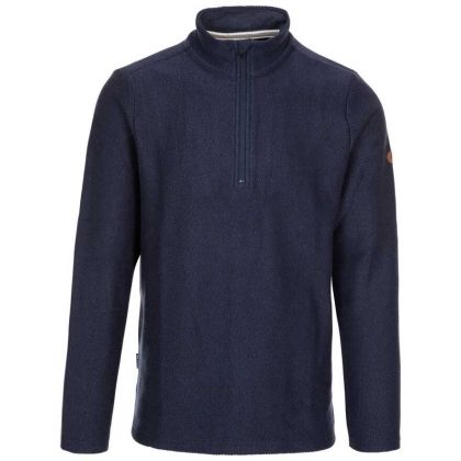 Trespass Men's Casual 1/2 Zip FleeceTaddingley Navy, Front view on mannequin
