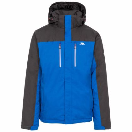 Tolsford Men's Hooded Waterproof Jacket in Blue, Front view on mannequin