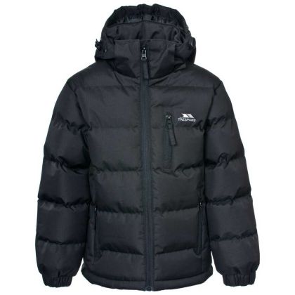 Tuff Boys' Padded Casual Jacket in Black, Front view on mannequin