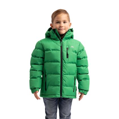 Tuff Boys' Padded Casual Jacket in Green, Front view on mannequin