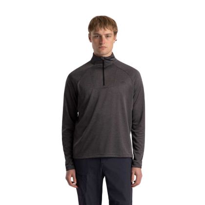 Mens Long Sleeve Top Valin In Black Marl