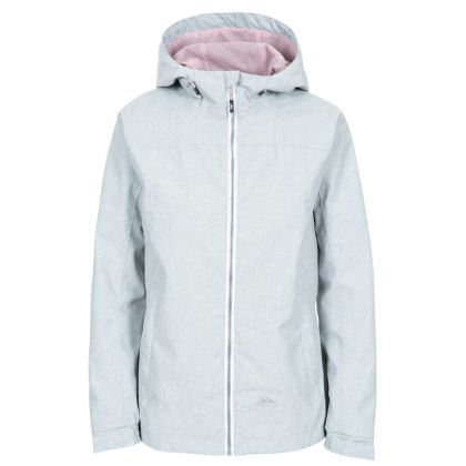 Virtual Women's Waterproof Jacket in Light Grey, Front view on mannequin