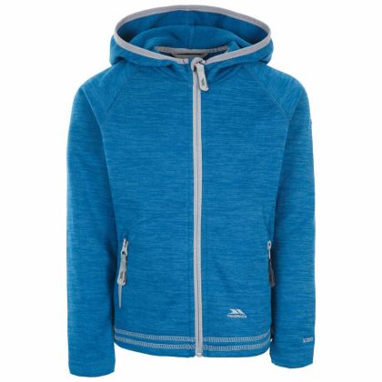 Trespass Kids Fleece Jacket with Hood Full Zip in Blue Goodness