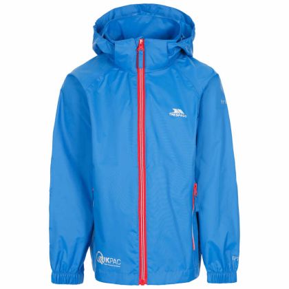 Trespass Kids Waterproof Packaway Jacket Qikpac X in Blue