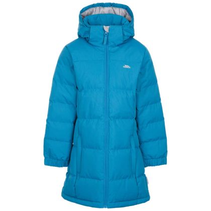 Trespass Girls Padded Jacket with Hood in Rich Teal Tiffy