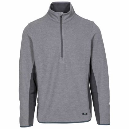 Wotterham Men's Half Zip Knitted Top in Grey, Front view on mannequin