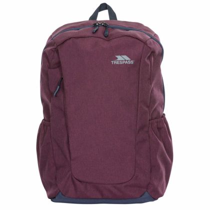 Trespass 25L Backpack Alder in Burgundy, Front view