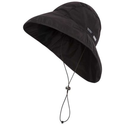 Ando Adults' DLX Waterproof Rain Hat in Black, Hat at angled view