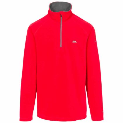 Blackford Men's 1/2 Zip Microfleece in Red, Front view on mannequin