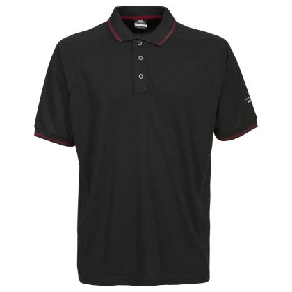 Trespass Mens Quick Dry Polo Shirt in Black Bonington