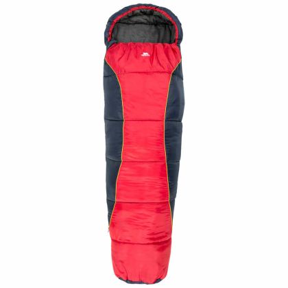 Trespass Kids Sleeping Bag 3 Season Lightweight Bunka Red, Front view