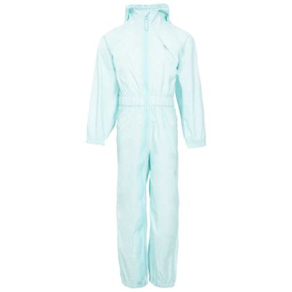 Trespass Kids Waterproof Rain Suit Button in Light Green