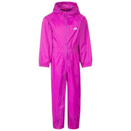 Trespass Kids Unisex Rain Suit Button in Purple Orchid