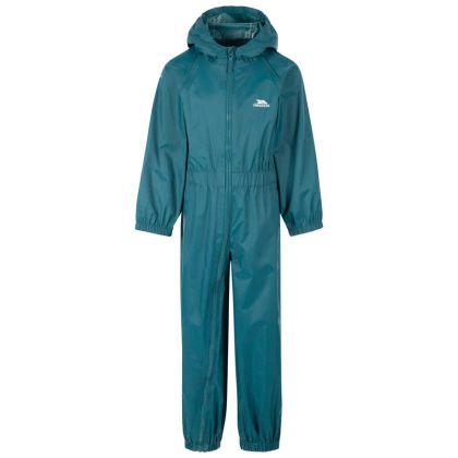 Trespass Kids Unisex Rain Suit Button in Teal