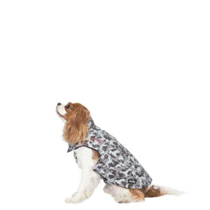 Trespaws XS Camo Dog Printed Raincoat in Grey Charly