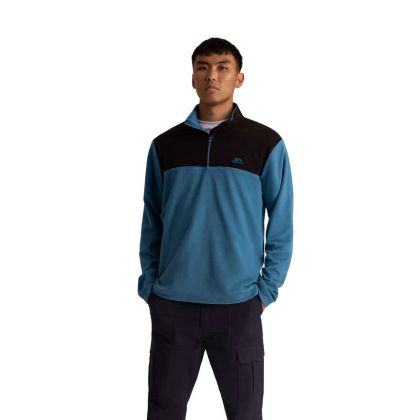 Mens Microfleece  Curtiston In Bondi Blue, Front view on model