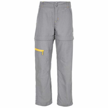 Defender Kids' Convertible Walking Trousers in Grey, Front view on mannequin