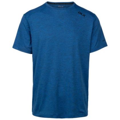 Mens Antibacterial Top Doyle In Blue Marl, Front view on mannequin