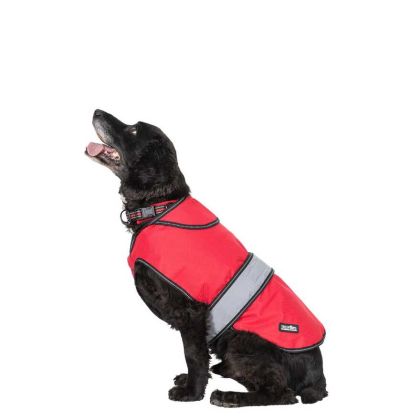 Trespaws Medium 2 in 1 Fleece Lined Waterproof Dog Coat in Red Duke