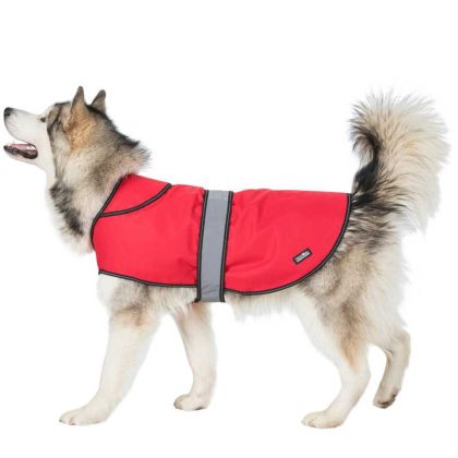 Trespaws XL 2 in 1 Fleece Lined Waterproof Dog Coat in Red Duke