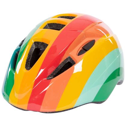 Trespass Kids Cycle Helmet Dunt in Rainbow Stripe, Front view