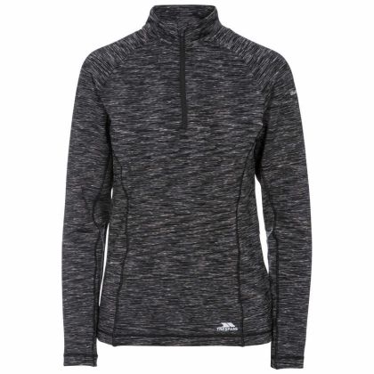 Edith Women's Long Sleeve Active Top in Light Grey, Front view on mannequin